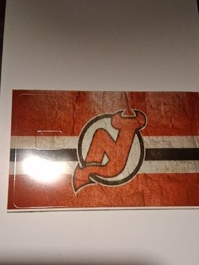 New Jersey Devils Credit Card Sticker - Red, Black, White